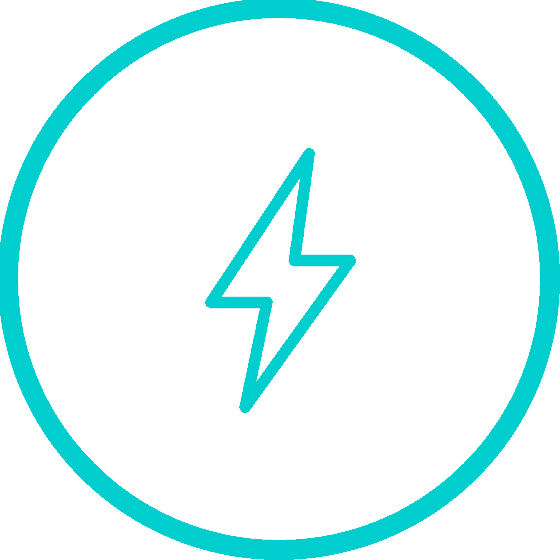 Lightning fast web hosting icon.